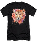 2 African Leopard Pastel Flowers Safari Watercolor Heidi Joyce T-Shirt