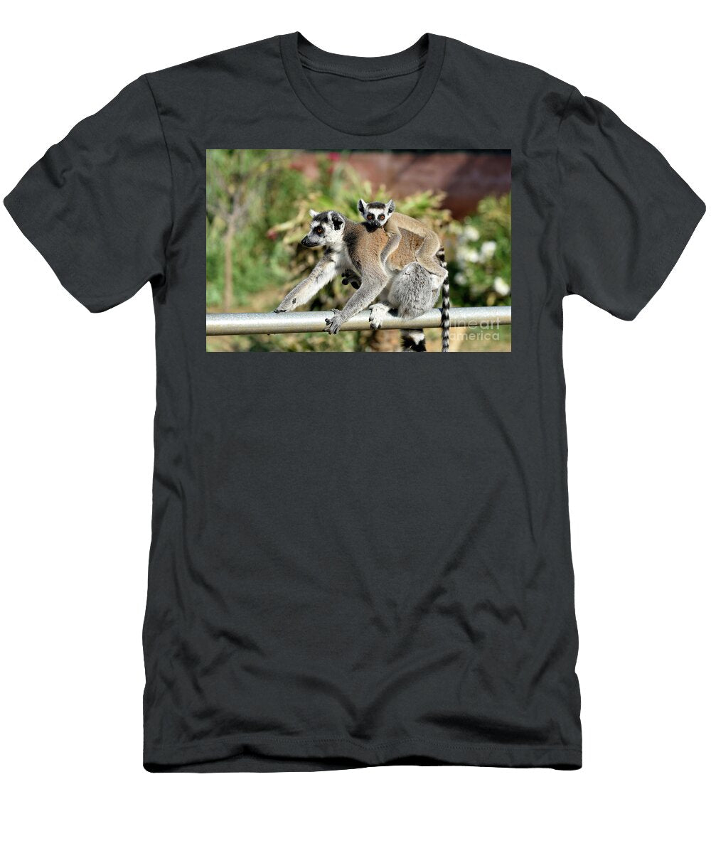 3 Ring Tailed Lemur with Baby George Atsametakis T-Shirt