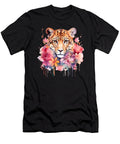 African Leopard Pastel Flowers Safari Watercolor Heidi Joyce T-Shirt