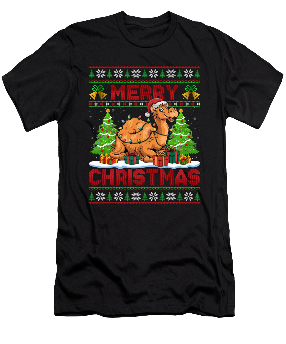 Camel Ugly Christmas Sweaters Funny Santa Hat Sophie Eleanor T-Shirt