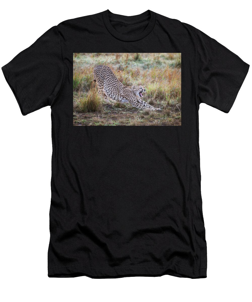 Cheetah Stretch in Kenya Joan Carroll T-Shirt