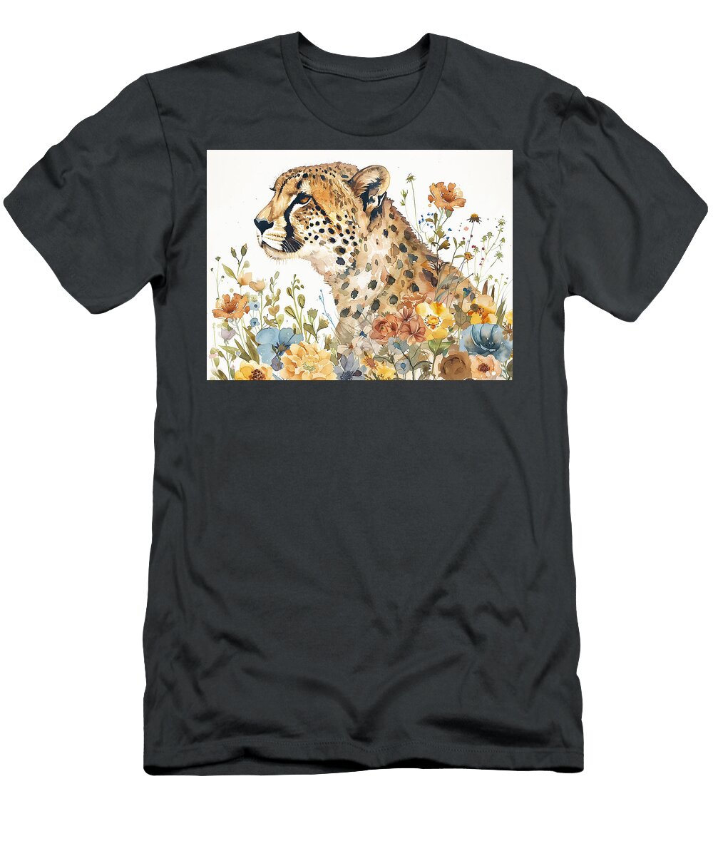 Floral Cheetah Lisa S Baker T-Shirt