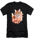 Serval Lynx Bobcat Pastel Floral Safari Watercolor Heidi Joyce T-Shirt